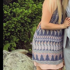 Blue pattern Pink Lily shift tank top dress